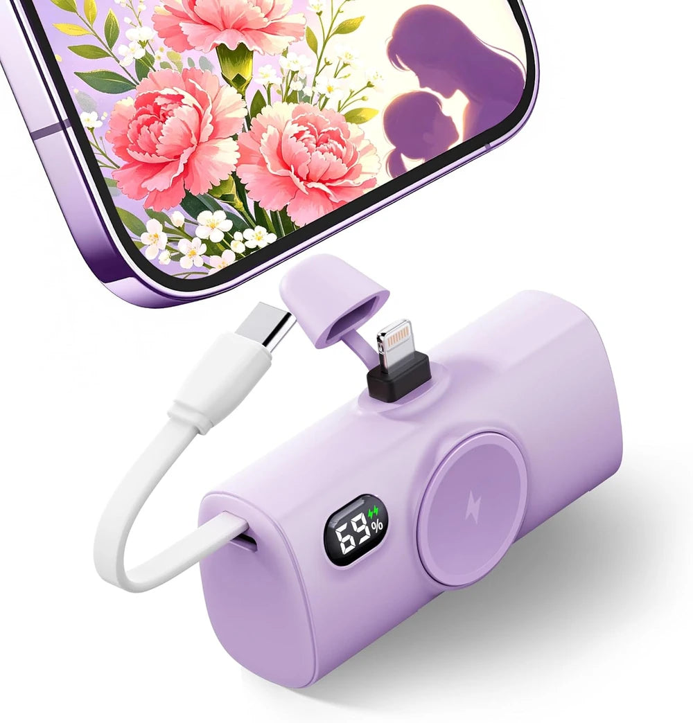 Cargador Portátil Morado Mini