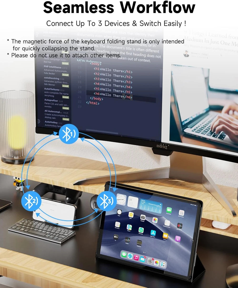 Teclado Bluetooth Plegable de Aluminio