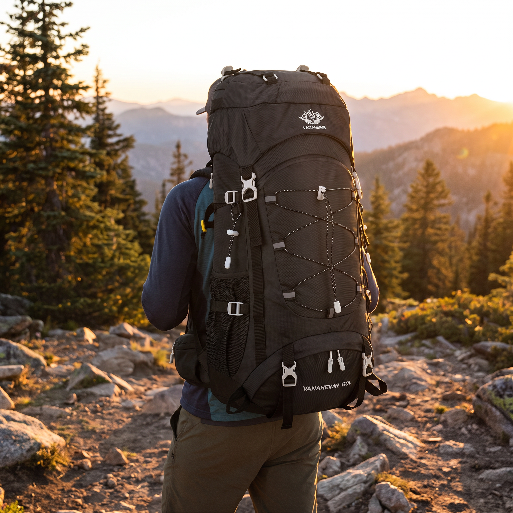 Outdoor Hiking Backpack 60L Nylon Camping Bag